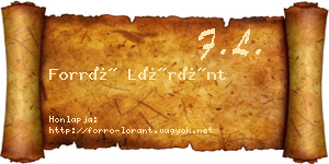 Forró Lóránt névjegykártya
